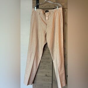 Banana Republic Factory tailored fit linen blend pants Natural size 35 x 34 NWT